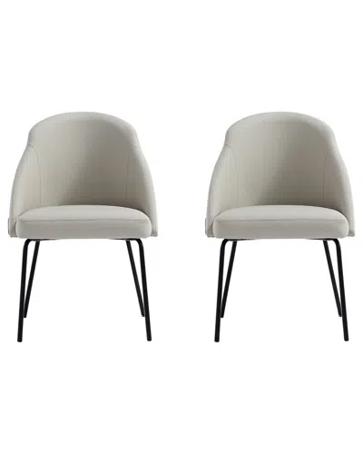 MANHATTAN COMFORT MANHATTAN COMFORT SET OF 2 GRACIE MODERN LEATHERETTE DINING CHAIRS WITH STEEL  LEGS