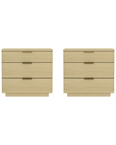 MANHATTAN COMFORT MANHATTAN COMFORT SET OF 2 PAYTON MODERN NIGHTSTANDS WITH 6 DRAWERS