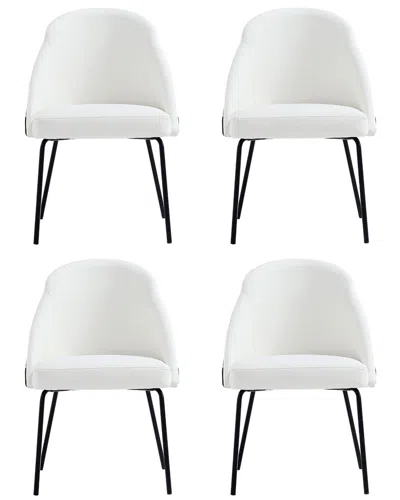 MANHATTAN COMFORT MANHATTAN COMFORT SET OF 4 GRACIE MODERN LEATHERETTE DINING CHAIRS WITH STEEL  LEGS