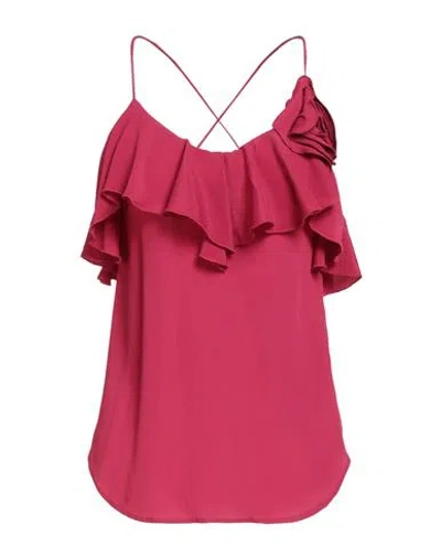 MANILA GRACE MANILA GRACE WOMAN TOP MAGENTA SIZE 6 ACETATE, SILK