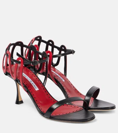 MANOLO BLAHNIK CHAFARSAN 70 LEATHER SANDALS