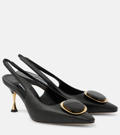 MANOLO BLAHNIK CHIARAN 70 LEATHER SLINGBACK PUMPS