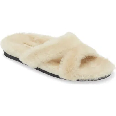 MANOLO BLAHNIK MANOLO BLAHNIK CHILPA GENUINE SHEARLING SLIDE SANDAL