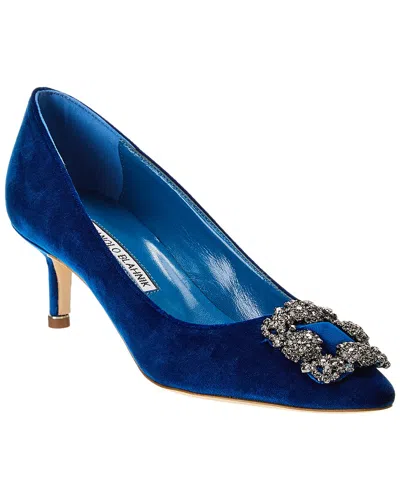 MANOLO BLAHNIK HANGISI 50 VELVET PUMP