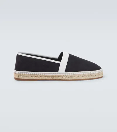 MANOLO BLAHNIK NERANO LEATHER-TRIMMED SUEDE ESPADRILLES