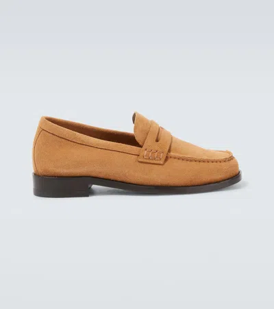 MANOLO BLAHNIK PERRY SUEDE PENNY LOAFERS