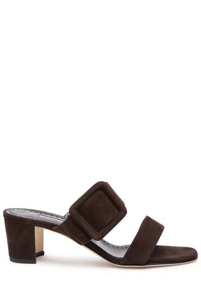 MANOLO BLAHNIK MANOLO BLAHNIK TITUBANEW 50 SUEDE SANDALS