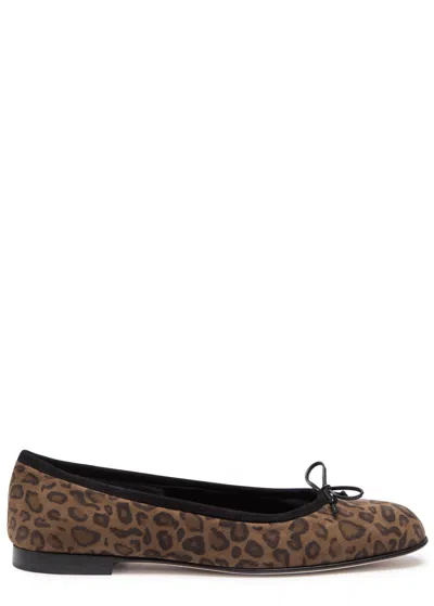 MANOLO BLAHNIK MANOLO BLAHNIK VERALLI LEOPARD-PRINT SUEDE BALLET FLAT