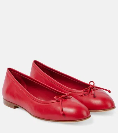 MANOLO BLAHNIK VERALLI VERONA LEATHER BALLET FLATS