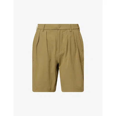 MANORS MENS OLIVE GREENSKEEPER MULTI-POCKETS STRETCH-WOVEN SHORTS