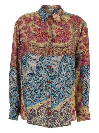 MANTERO 1902 PAISLEY-PRINT SILK SHIRT