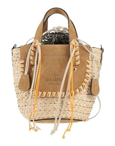 MANTERO 1902 MANTERO 1902 X CUBA LAB WOMAN HANDBAG BEIGE SIZE - LEATHER, NATURAL RAFFIA