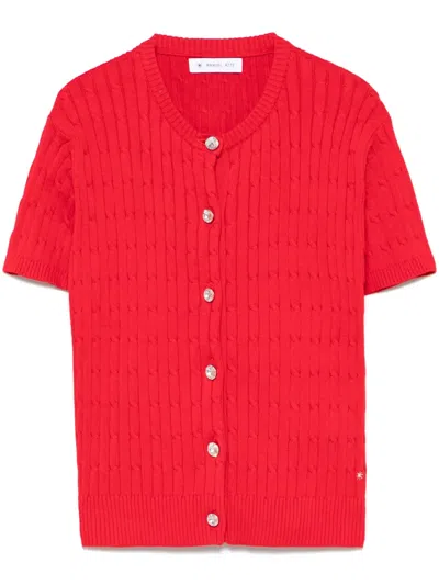 MANUEL RITZ COTTON SHORT-SLEEVE CARDIGAN