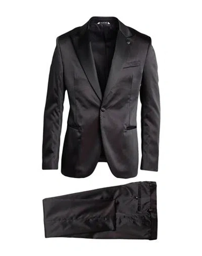 MANUEL RITZ MANUEL RITZ MAN SUIT BLACK SIZE 46 POLYESTER, VISCOSE
