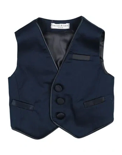 MANUELL & FRANK MANUELL & FRANK NEWBORN BOY TAILORED VEST MIDNIGHT BLUE SIZE 3 COTTON, ELASTANE
