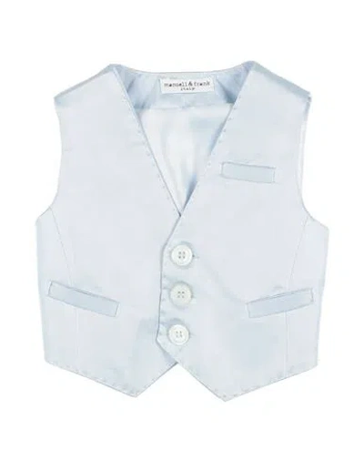 MANUELL & FRANK MANUELL & FRANK NEWBORN BOY TAILORED VEST SKY BLUE SIZE 3 ACETATE, VISCOSE, POLYESTER