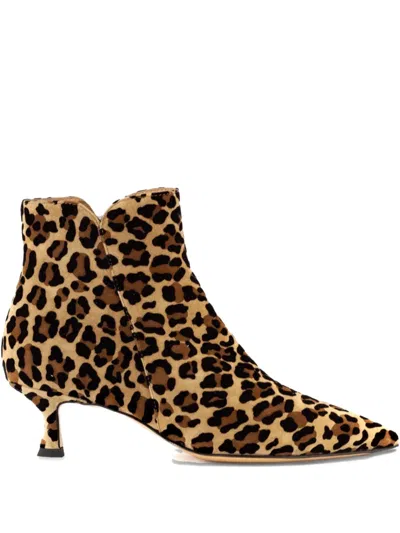 MARA BINI 50MM LEOPARD-PRINT ANKLE BOOTS