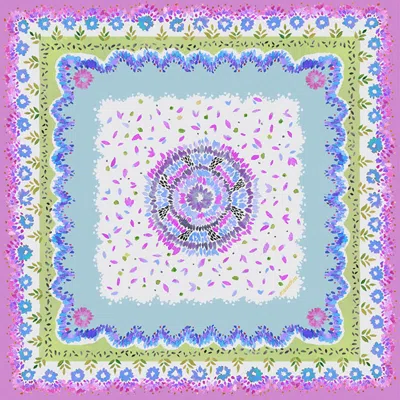 MARAETHRA WOMEN'S FLOWER BOMB COTTON SQUARE SCARF