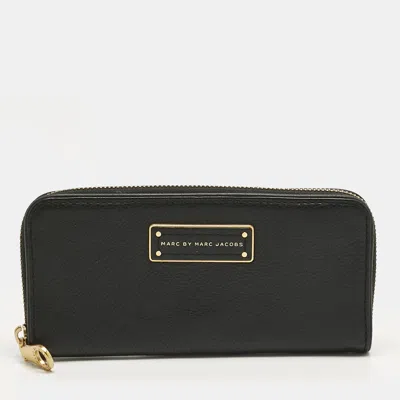 MARC BY MARC JACOBS BLACK LEATHER TOO HOT TO HANDLE CONTINENTAL WALLET
