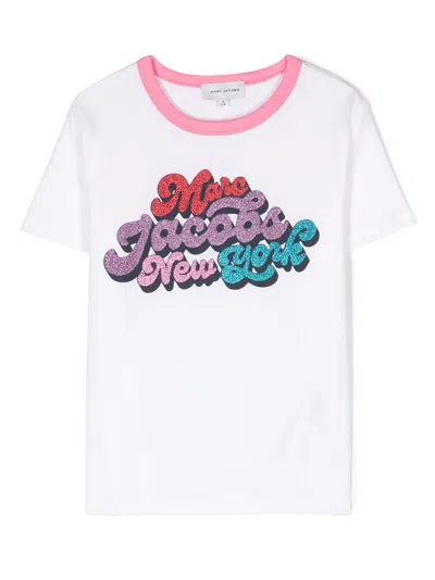 MARC JACOBS GLITTER LOGO-PRINT T-SHIRT