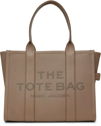 MARC JACOBS GRAY 'THE LEATHER LARGE' TOTE