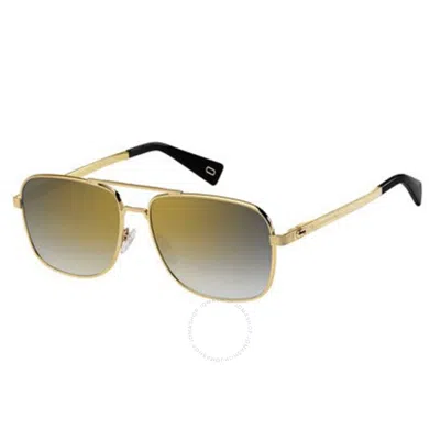 MARC JACOBS MARC JACOBS GREY SHADED GOLD NAVIGATOR MEN'S SUNGLASSES MARC 241/S 0J5G/FQ 59