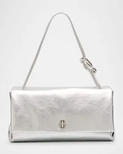MARC JACOBS METALLIC LEATHER LARGE DUAL SHOULDER BAG