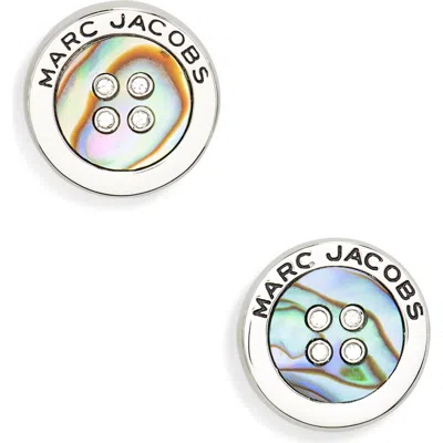 MARC JACOBS MARC JACOBS THE BUTTON CRYSTAL EMBELLISHED STUD EARRINGS