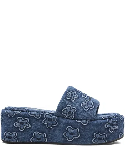 MARC JACOBS THE DAISY DENIM PLATFORM SANDALS