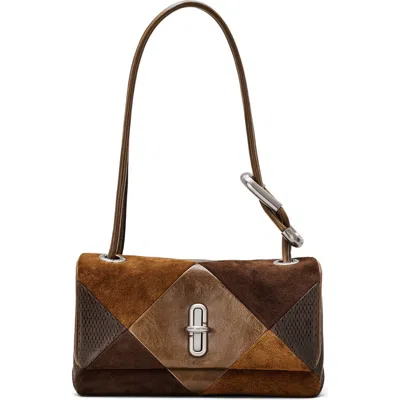MARC JACOBS MARC JACOBS THE SUEDE PATCHWORK DUAL MINI SHOULDER BAG