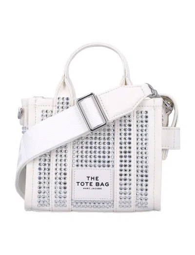 MARC JACOBS WOMEN WHITE THE CRYSTAL CANVAS CROSSBODY TOTE BAG, ONESIZE LUXURY CROSSBODY BAGS FOR WOMEN DARVEYS