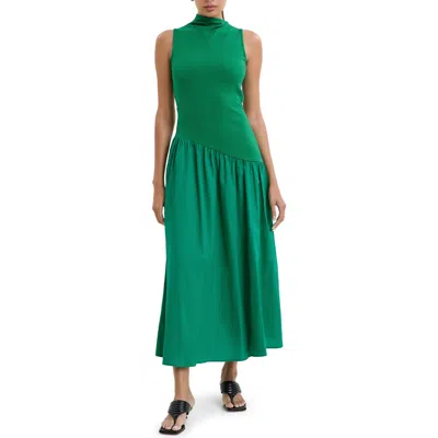 MARCELLA MARCELLA HUTTON SLEEVELESS MIXED MEDIA MAXI DRESS