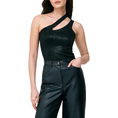 MARCELLA MARCELLA SIREN METALLIC ONE-SHOULDER JERSEY TOP