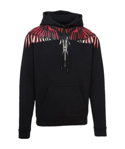 MARCELO BURLON COUNTY OF MILAN GEOMETRIC WING PRINT HOODED HOODED HOODIE