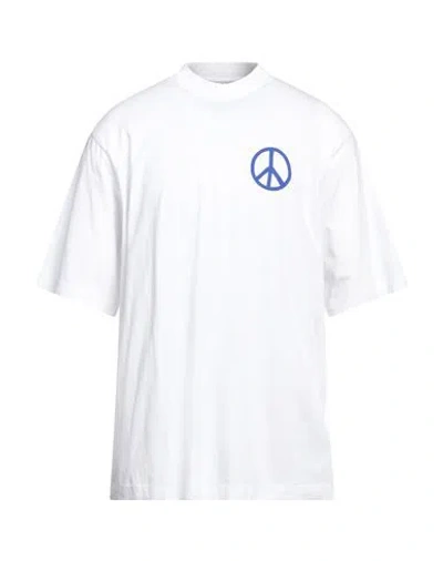 MARCELO BURLON COUNTY OF MILAN MARCELO BURLON MAN T-SHIRT WHITE SIZE S COTTON, ELASTANE