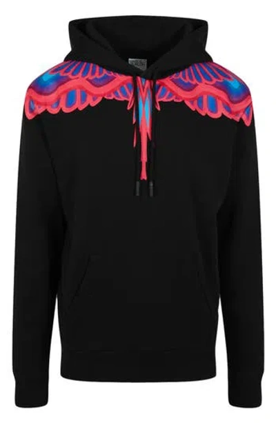 MARCELO BURLON COUNTY OF MILAN MARCELO BURLON REGULAR CURVES WINGS COTTON GRAPHIC HOODIE