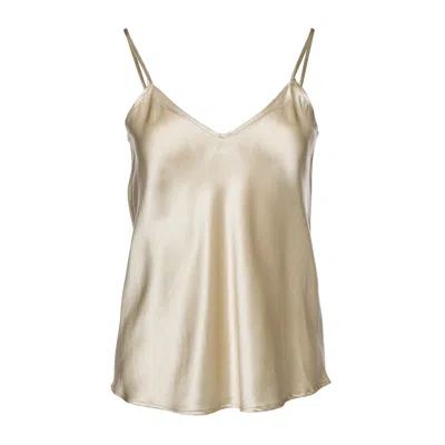 MARCHE' DU LUXE WOMEN'S NEUTRALS PURE SILK LUXURY CAMISOLE BIAS CUT CHAMPAGE
