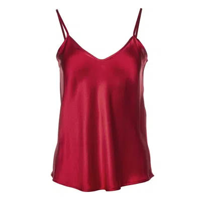 MARCHE' DU LUXE WOMEN'S PURE SILK LUXURY CAMISOLE BIAS CUT RED