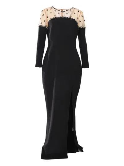 MARCHESA NOTTE CREPE GOWN DRESS