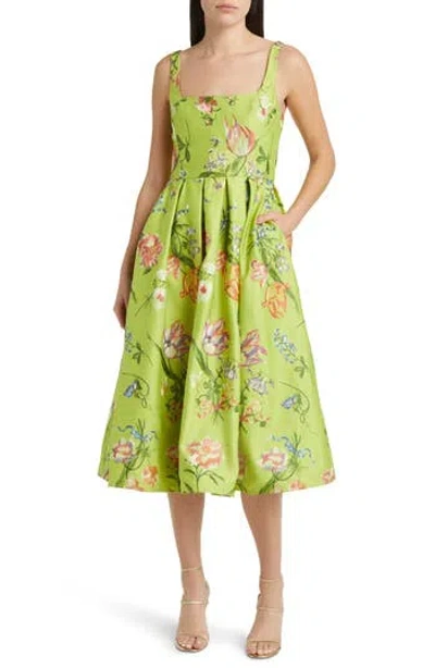 MARCHESA NOTTE MARCHESA NOTTE EMBROIDERED SLEEVELESS FIT & FLARE DRESS
