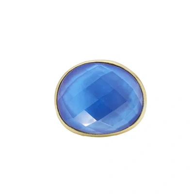 MARCIA MORAN WOMEN'S BLUE / GOLD HAVEN COCKTAIL TANZANITE DOUBLET RING