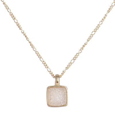 MARCIA MORAN WOMEN'S GOLD BOXIE SQUARE DRUZY NECKLACE