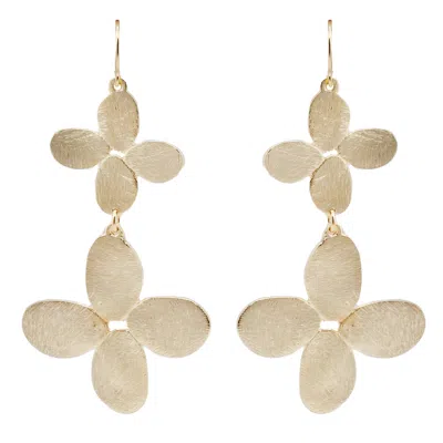 MARCIA MORAN WOMEN'S GOLD KAUI DOUBLE FLOWER EARRINGS