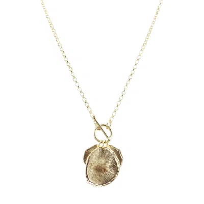 MARCIA MORAN WOMEN'S GOLD SUZ TEXTURED COIN NECKLACE