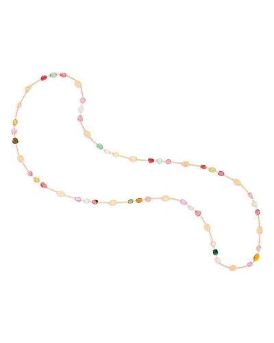 MARCO BICEGO 18K YELLOW GOLD LUNARIA TOURMALINE MULTICOLOR TOURMALINE LONG LENGTH STATEMENT NECKLACE, 37.8