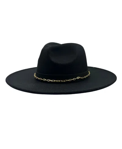 MARCUS ADLER CHAIN TRIM WOOL BLEND PANAMA HAT