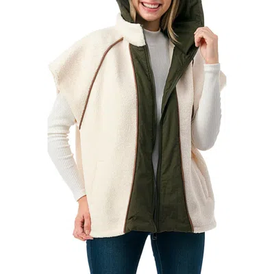 MARCUS ADLER MARCUS ADLER HOODED HIGH PILE FLEECE CARDIGAN