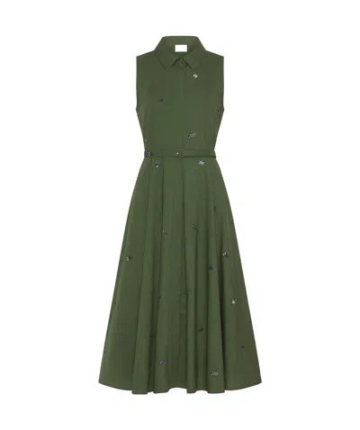 MARELLA FIT-AND-FLARE DRESS - GREEN