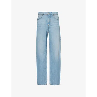 MARELLA WOMENS BLUE JEANS BARREL WIDE-LEG DENIM JEANS