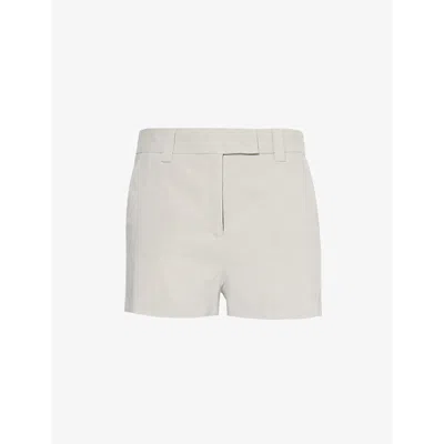 MARELLA WOMENS SAND INCLUSE HIGH-RISE LINEN-BLEND SHORTS